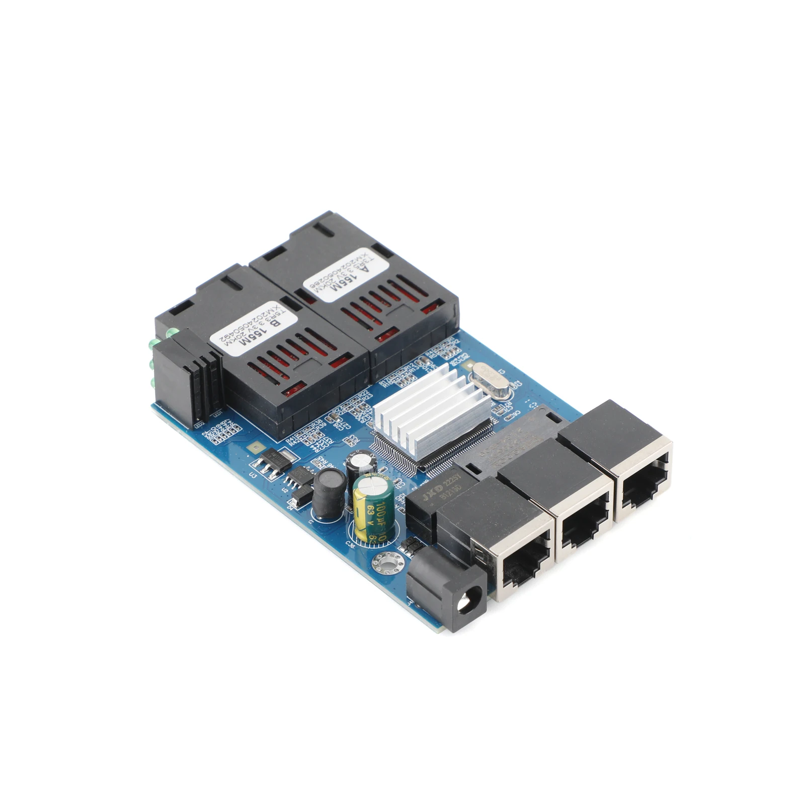 10 متر/100 متر PCBA مجلس محول وسائط الألياف 2 SC إلى 3 RJ45 A + B موصلات الألياف 1310nm/1550nm منافذ 20 كجم محول إيثرنت