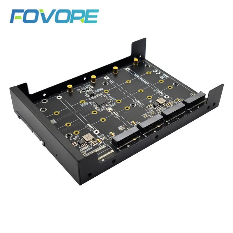 Metal Case 4/5 Port B+M Key M.2 SATA SSD to 3.5& SATA3.0 6Gb JBOD Adapter Card With Enclosure Socket M2 NGFF to SATA Adapter Box