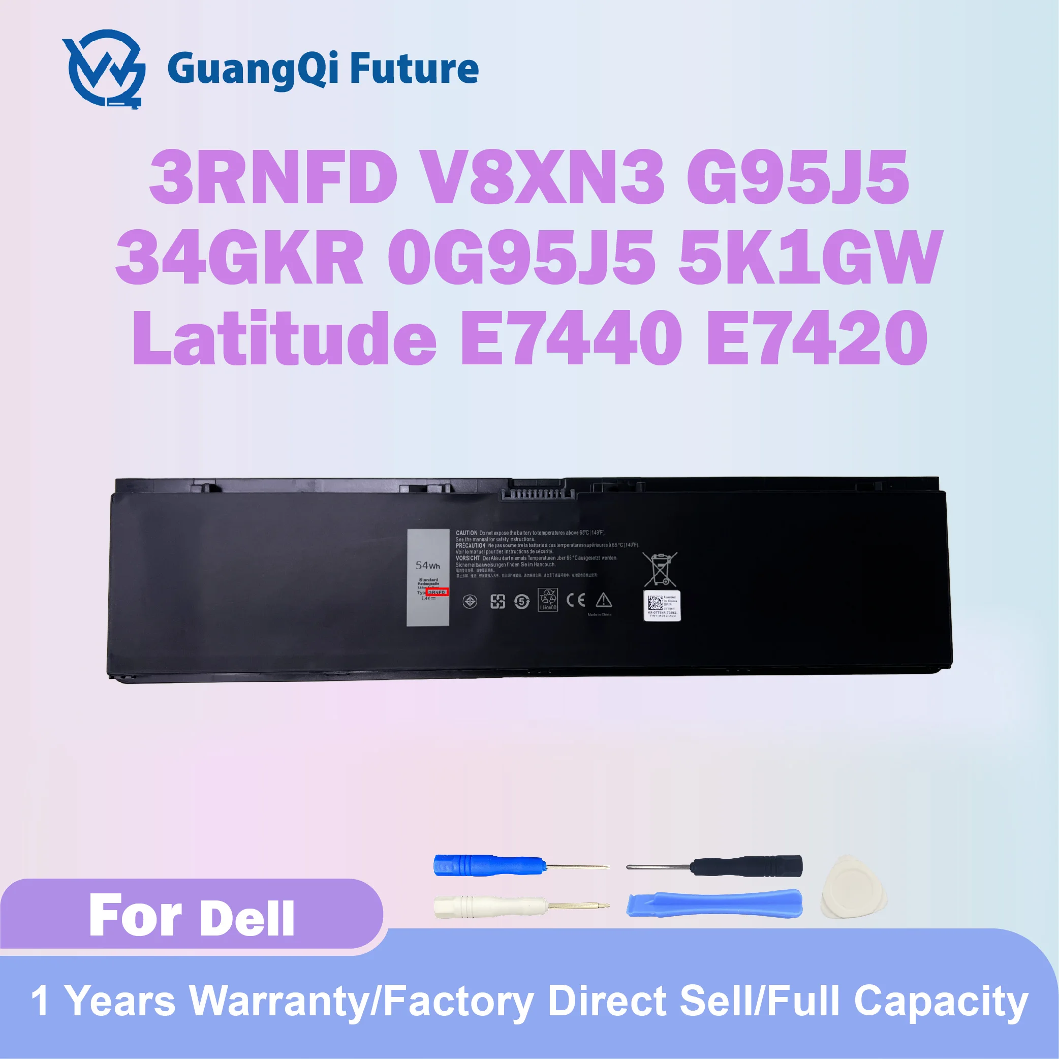 High Quality 54Wh 3RNFD V8XN3 G95J5 34GKR 0909H5 0G95J5 PFXCR Laptop Battery for Dell Latitude 14 E7440 E7450 E7420 Series