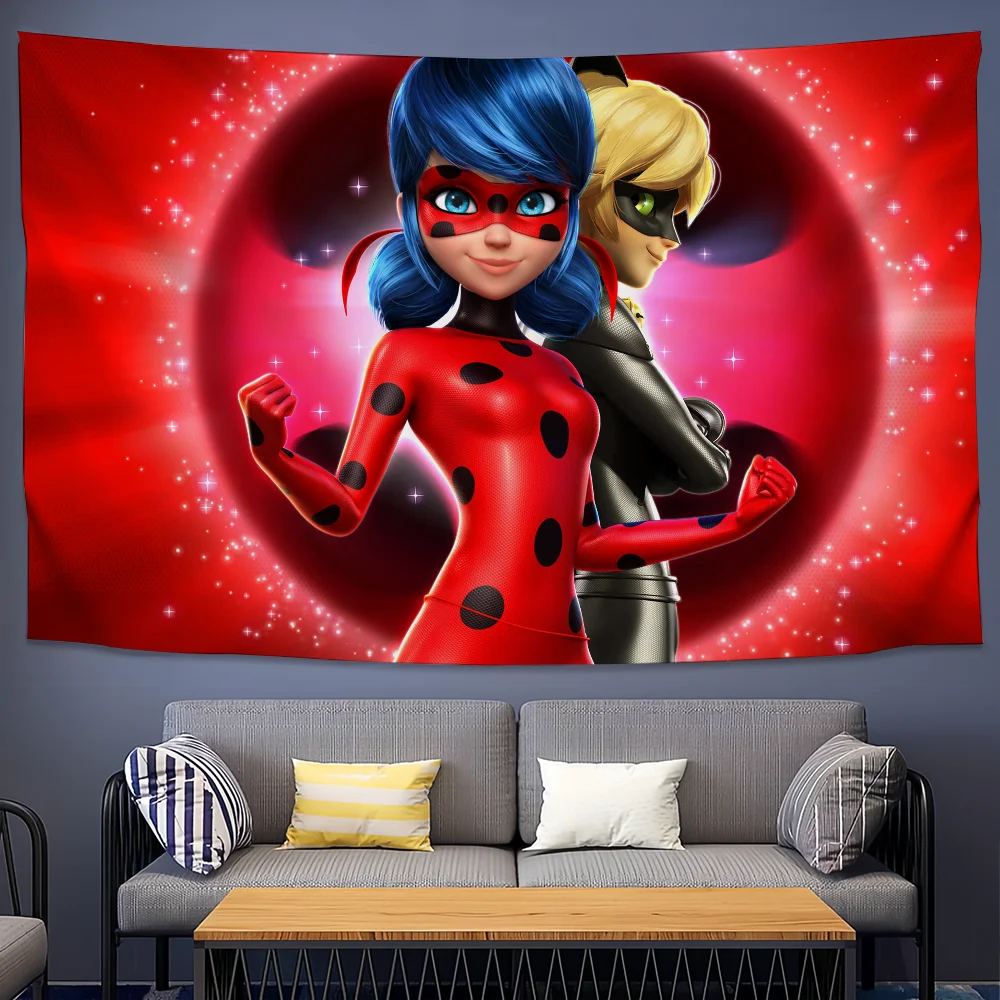 Cartoon L-Ladybug Girl M-Miraculous-es flag For Picnic Art Home Decoration Party Outdoor Camping Banner