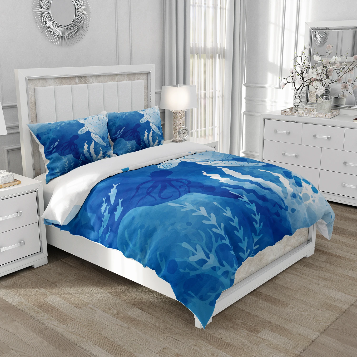 Ocean Series Duvet Cover Bedding Set Sea Turtle Pillowcase 3D Printed 2024 New Wholesale Colorful And Comfortable Kit