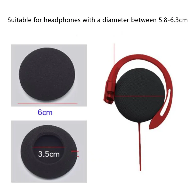 Bộ 50 6Cm Xốp Thay Thế Đệm Tai, Tai Đen Miếng Bọt Biển Có, Tai Nghe Nút Tai Nghe Bằng Tai Nghe Tai