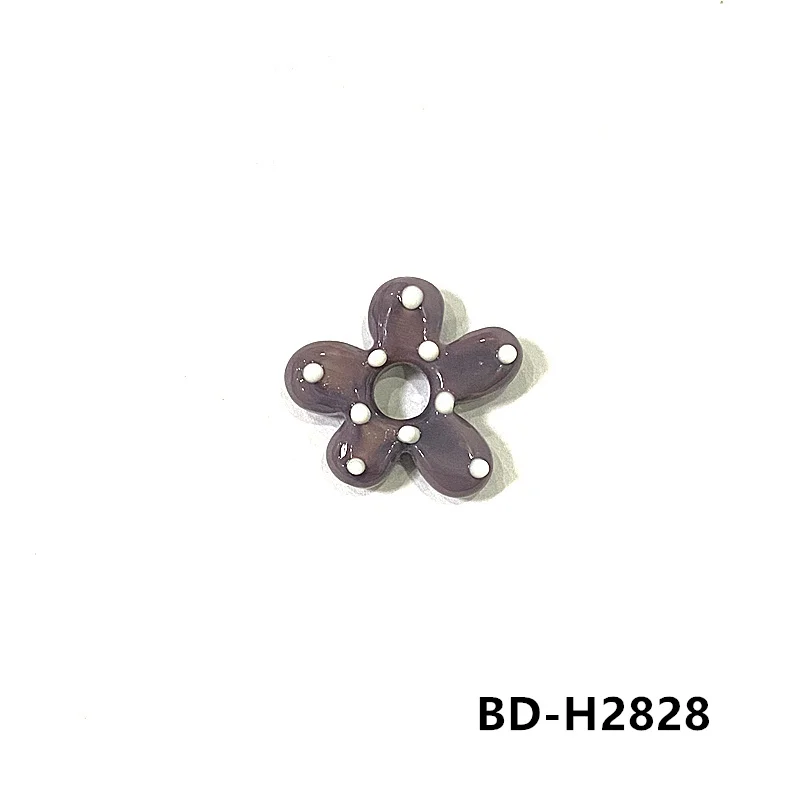 2Stück Dopamine farbige hohle Blumen Glasperlen INS Mini Blumen Charm Anhänger DIY Handgemachte Schmuckzubehör Bastelzubehör für Handwerker Perfektes Feiertagsgeschenk zur Armbänder Halsketten Herstellung – Detail 31