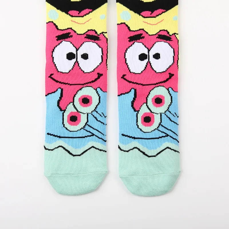 SpongeBob Couples Fashion Socks Colorful Medium High Suit Cartoon Long Men Sock Kawaii Women Fun Skateboard Casual Sports Socks