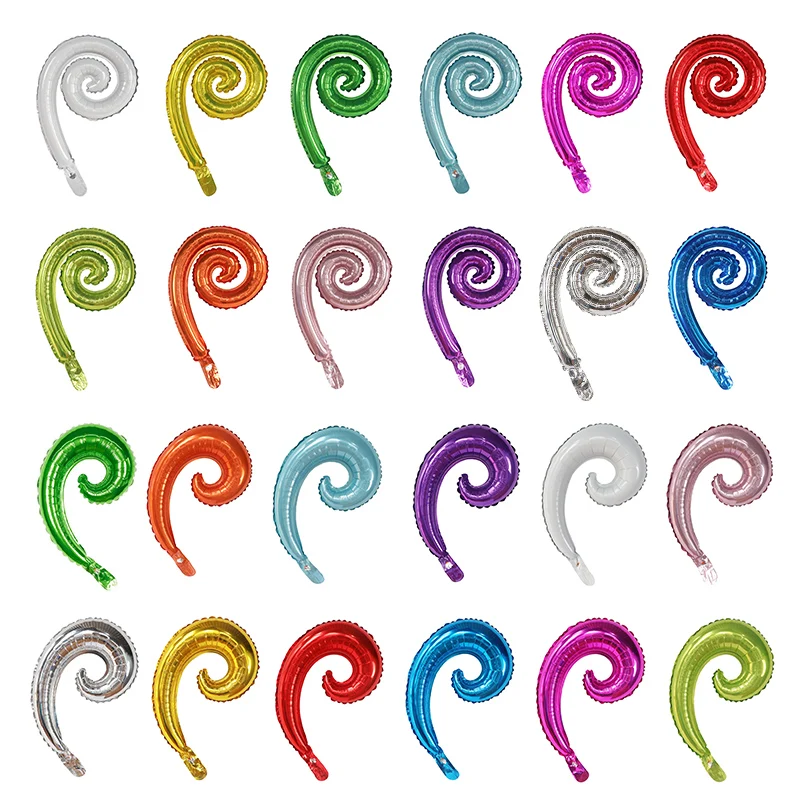 10pcs Kurly Spiral Wave Foil Balloon Birthday Wedding Party Modeling Decoration Supplies Balloons Kids Toy Curve Air Ball Globos