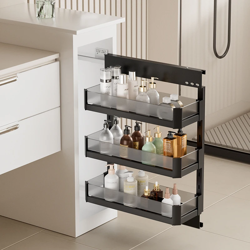 

Kitchen Cabinet Basket Bathroom Bathroom Half Wall Side 150 Cabinet 200 Multifunctional Storage Shelf Drawer Type