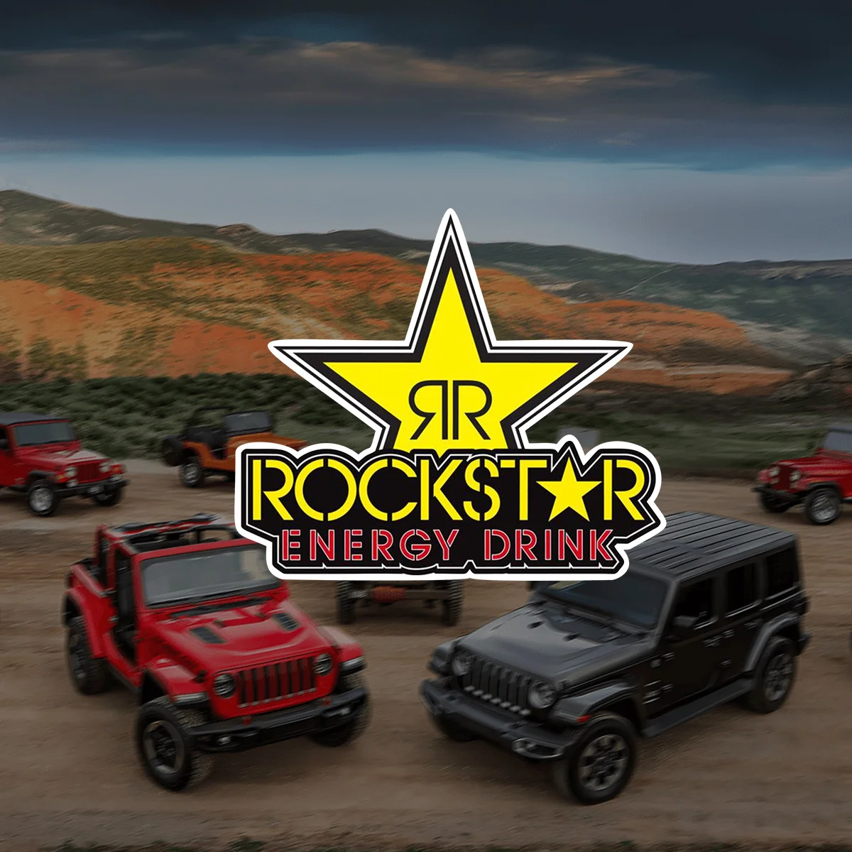قطعة واحدة من ملصقات الفينيل المقاومة للماء Energy Rockstar - لأجهزة الكمبيوتر المحمولة والخوذات والدراجات النارية والأطقم والقيثارات والسيارات والمصدات