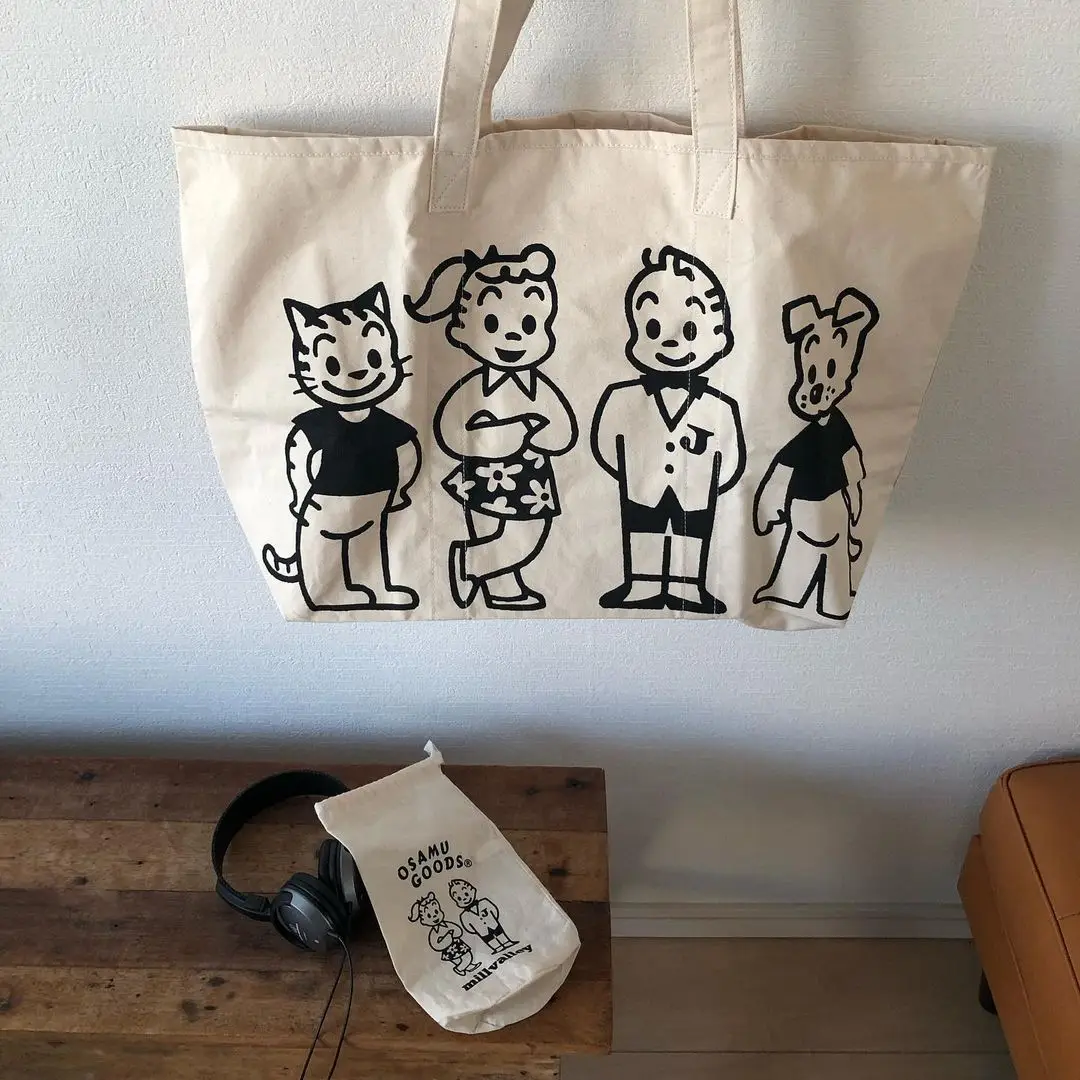 

Original Field Limited Edition Canvas Tote Bag Large Capaci Single oulder Handheld Travel Bag Korean Sle Cartoon Print