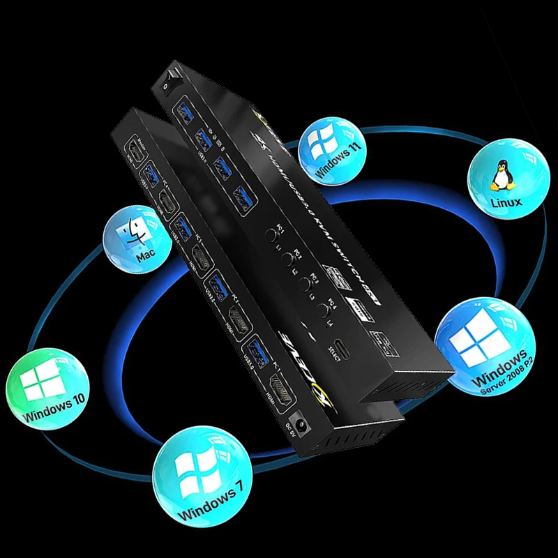 Multi-function 4K HDMI-compatible/USB3.0 KVM Switch Share Device Plug and Play USB Splitter Switch Game Synchronous Controller