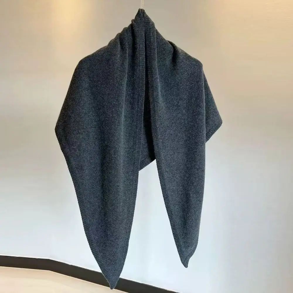 موضة كبيرة طويلة مثلث وشاح محبوك أوشحة شتوية كبيرة الحجم الصوف الخالص الكشمير متعددة الوظائف شال السفر النساء