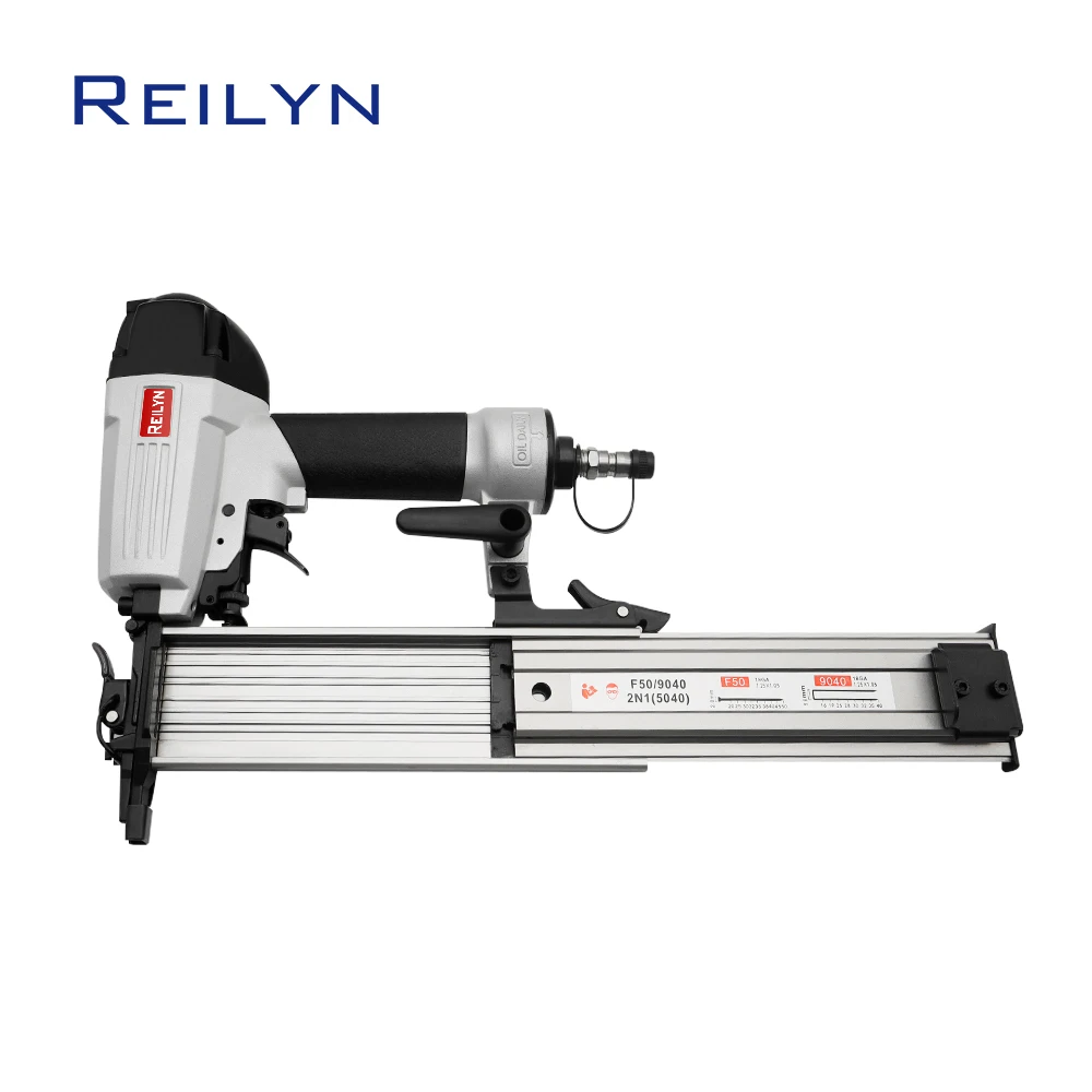 Reilyn 18Ga 2 IN 1 Pneumatic Upholstery Nailer F50 Framing Nailing Gun 9040 Air Stapler for Furniture Floor Sofa Woodwork Tool