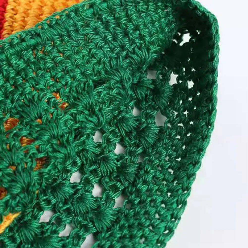Jednokolorowe szydełkowe czapki typu beanie unisex rozciągliwa, ręcznie robiona bawełniana czapka z czaszką Winer ciepła dzianinowa czapka Kufi dla muzułmanów — zdjęcie 5