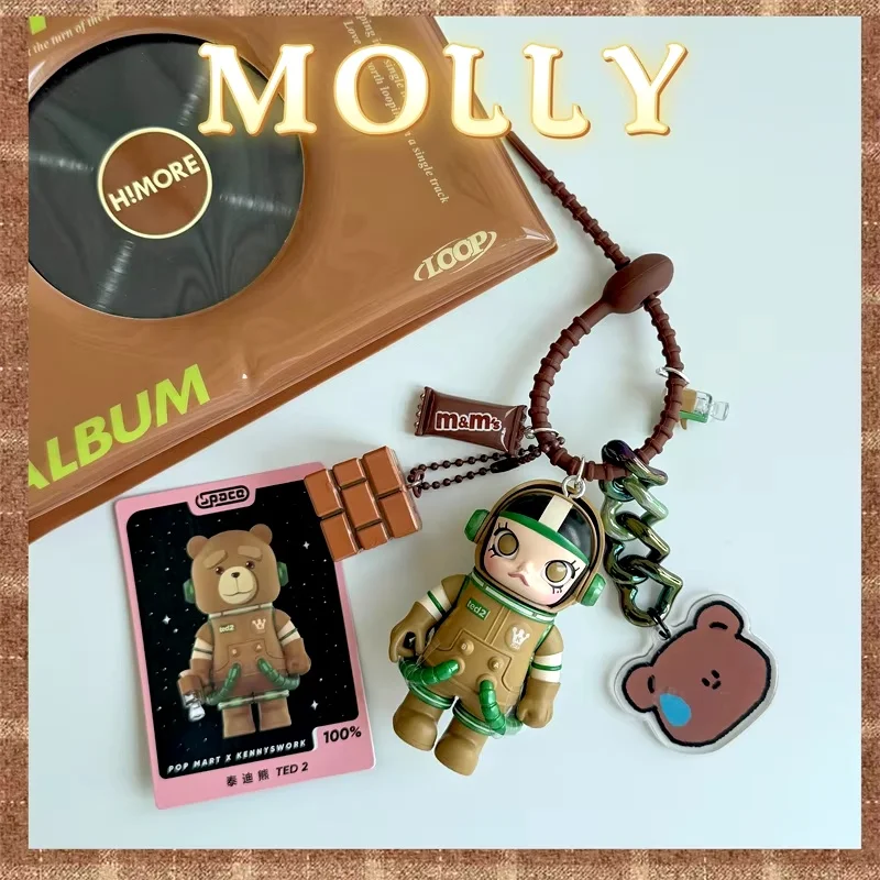 Genuine Molly 100% Anniversary Series Third Generation Car Keychain Mega Collection Space Keychain Bag Pendant Toy Gift