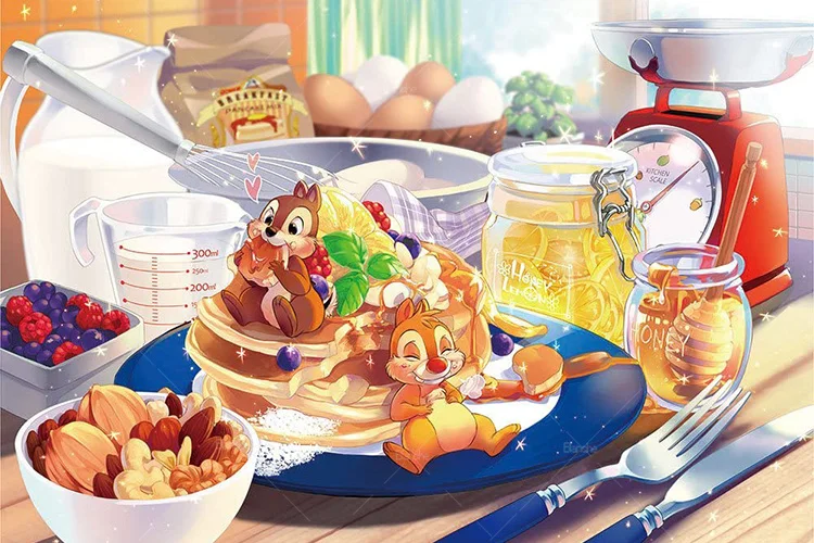 Disney การ์ตูนสัตว์300 500 1000PCS ปริศนา Chip 'N' Dale อาหารมัฟฟินกระดาษภาพจิ๊กซอว์สำหรับเด็กวัยรุ่นของขวัญเพื่อน