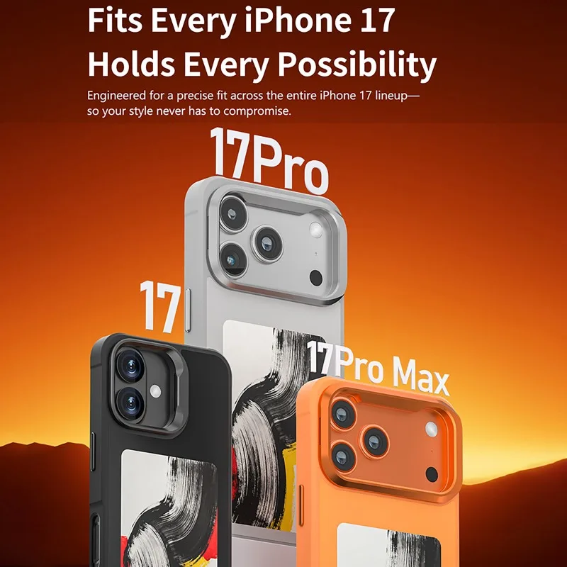 Smart ink DIY photos screen case For iPhone 17/17Pro/17ProMax 4-inch high-definition NFC display with built-in stand phone case