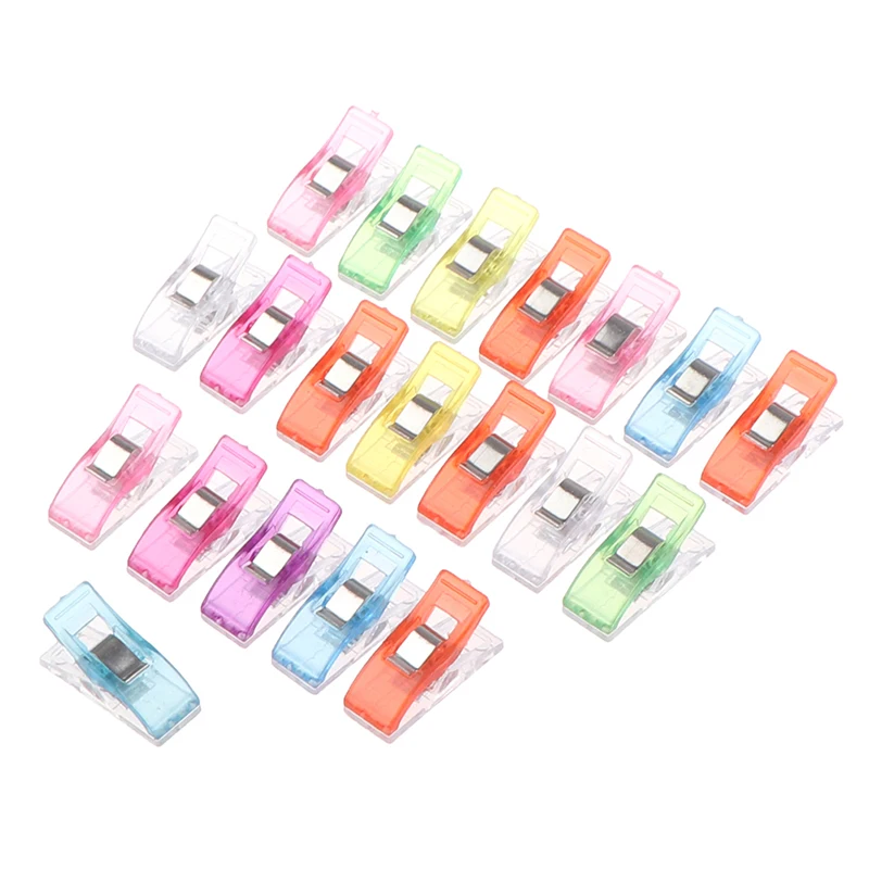 20pcs Small Clip Sewing Positioning Clip Sewing Tool Accessory DIY Crafts Mixed Color Plastic Edging Clip Plastic