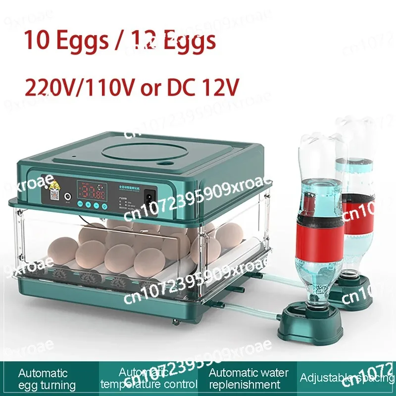 

10 12 Eggs Incubator Temperature Control Auto Turner for Chicken Goose Bird Quail Incubation Equipment Hatchery Poultry Tool