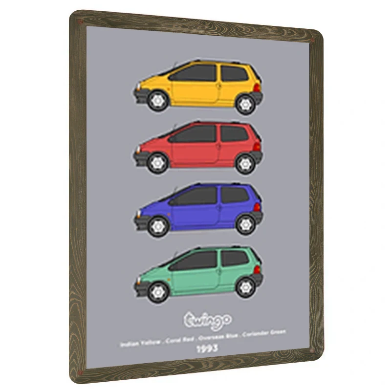 Classic Five-color Car Pattern Metal Wall Art Home Decor Living Room Kids Room Vintage Car Hanging Painting