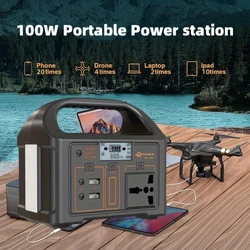 76800mWh Portable Station Mini Outdoor Power Supply With 110V US Standard, 100W Lithium Iron Phosphate Energy Storage