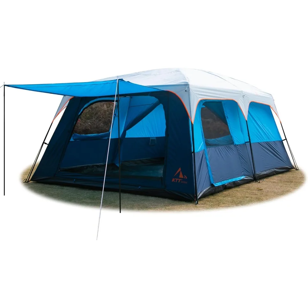 

Extra Large Tent 10-12-14 Person(Style-B),Family Cabin Tents,2 Rooms,3 Doors and 3 Windows with Mesh,Straight Wall