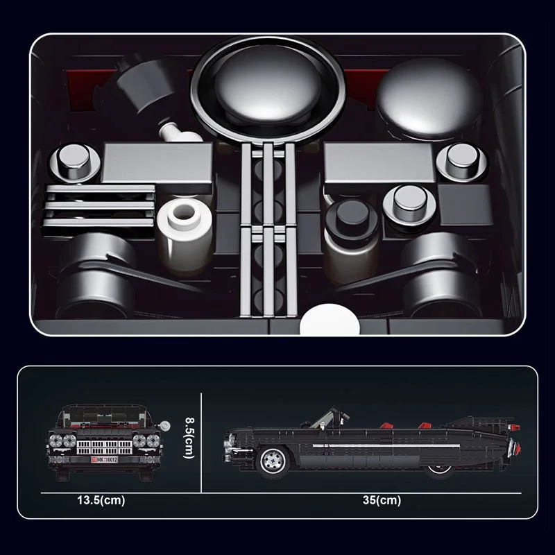 Stampo Re 10012sCool Brick House Cadillero Muscle Car Giocattolo per bambini Figurina educativa Blocchi di costruzione Auto giocattolo alla moda