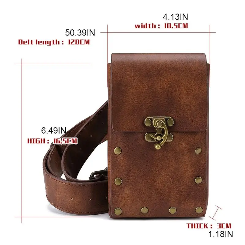 Steampunk Hiking Waist Bag Women\'s Multifunction Men Belt Bags Mobile Phone Outdoor E74B