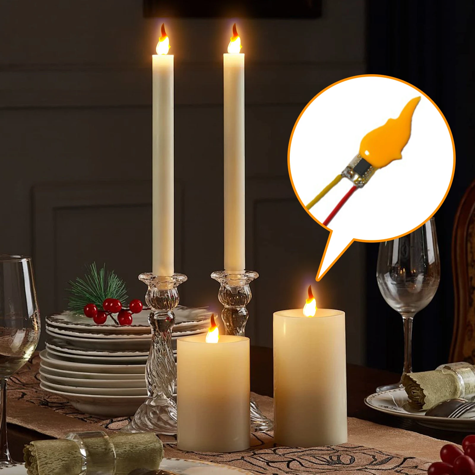 

10PCS 3V LED Flame Effect Light Bulb 2200K Diode for Birthday Party Decor(10Pcs)