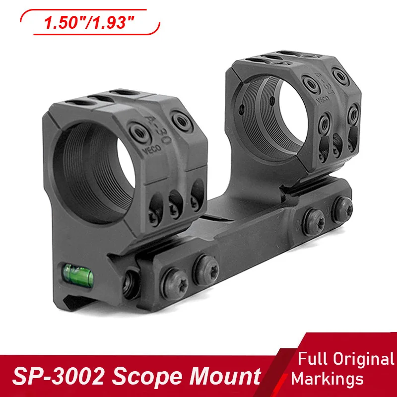 

Tactical SP-3002 Scope Mount 30mm Ring Dia. 0MOA 1.50"/1.93" Height Riflescope Mount with Bubble Level Optics Sight CNC Aluminum