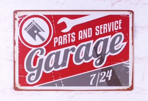 Metal Tin Signs Parts & Service Decor Garage Art Poster Rustic Wall Plaque Plate