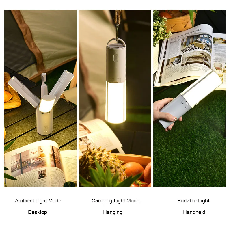 Folding Desktop Lighting Night Light Reading/Learning/Camping Hanging Light Charging Eye Protection Portable Outdoor Desk Lamp