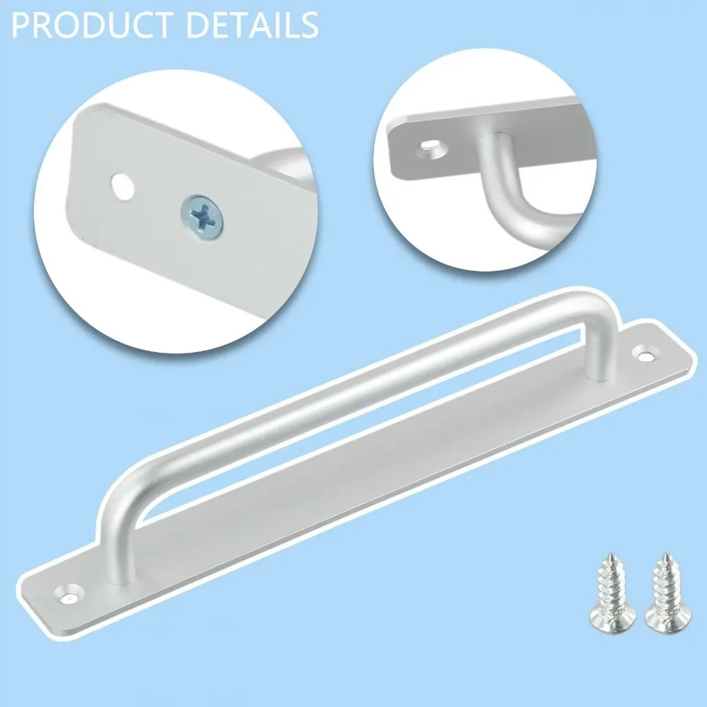 180mm/210mm Length Sliding Door Handle Aluminum Alloy Double Hole Non Perforated Door Handle Smooth Durable Punch-free Pulls
