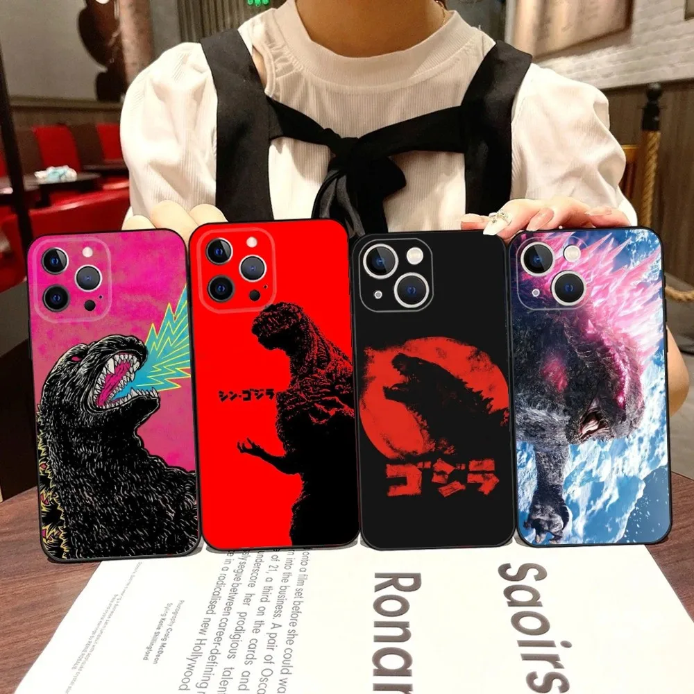 Monster G-GodzillaES Phone Case For iPhone 16,15,14,13,12,11,Pro,X,XS,Max,XR,Plus,Mini Black Soft Silicone Case