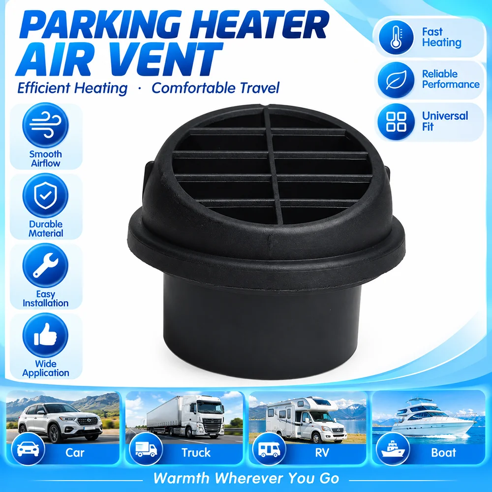 42mm 60mm 75mm 90mm Air Vent Ducting Piece Duct Pipe Outlet Rotatable Diesel Parking Heater For Car Truck VAN Camper