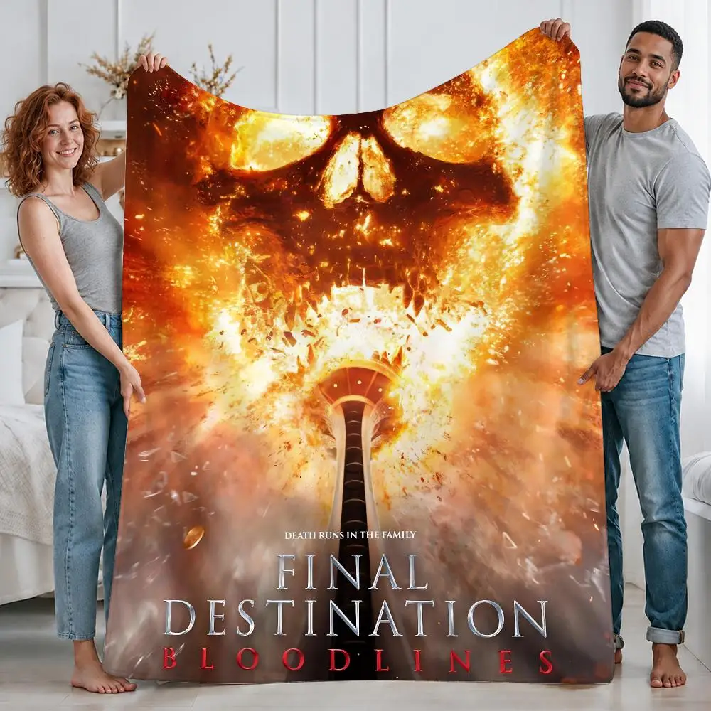 Horror Movie Final Destination Throw Custom Printed Flannel Fleece Blanket for Sofa Bed Office Travel & Camping