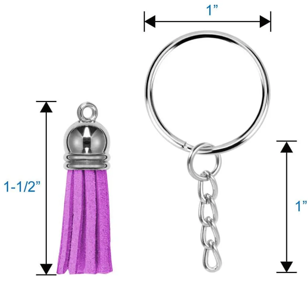 150PCS Key Ring Tassel Bulk With Keychain Tassels Leather for Decorations DIY Craft Jewelry Accessories