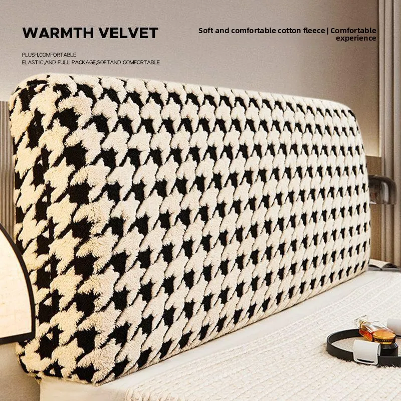 Hamry Luxury Bedside Protector Cover Full Wrap Thick Plush Elastic Dustproof Home Fabric Simple Style New Model
