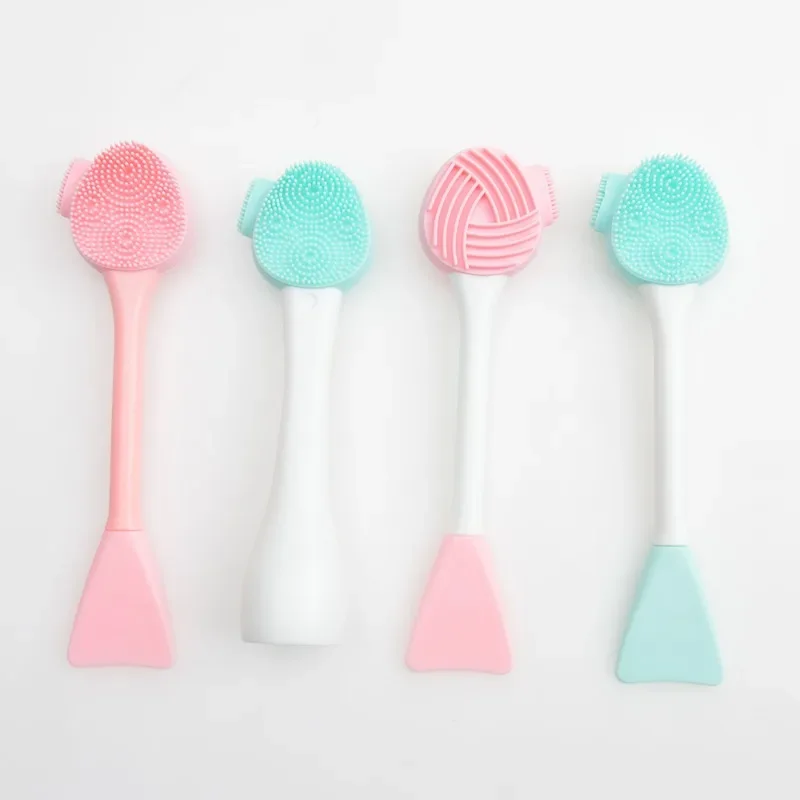 1PC Spazzola per pulizia multiuso Maschera per il viso Spatola Punti neri Rimozione dell'acne Pulizia del trucco Silicone Viso Varietà Testine di spazzola