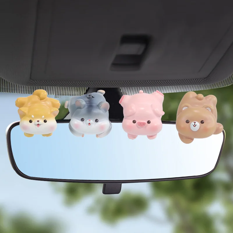 Mini Cute Party Lying Posture Animal Car Ornament Creative Cartoon Animal Computer Screen Decoration Car Interior Accessories