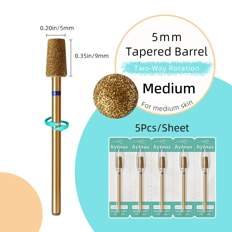 HYTOOS 5 Teile/satz Titan Nagel Bohrer Bits Diamant Häutchen Sauber Nagel Bit Professionelle Sicherheit Häutchen Abgestorbene Haut Nagel Reiniger Werkzeug