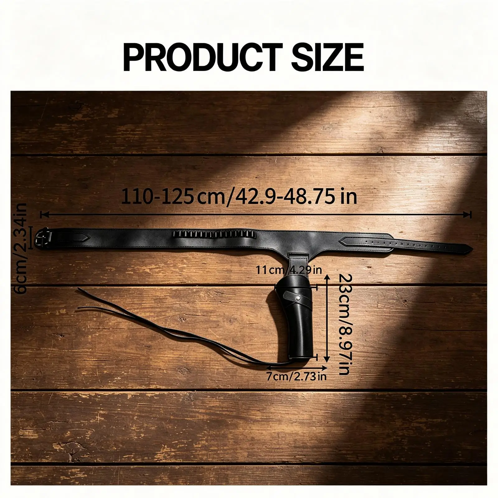 Medieval Western Cowboy Revolver Holster PU Leather Adjustable Gun Belt for Cosplay Halloween Costume