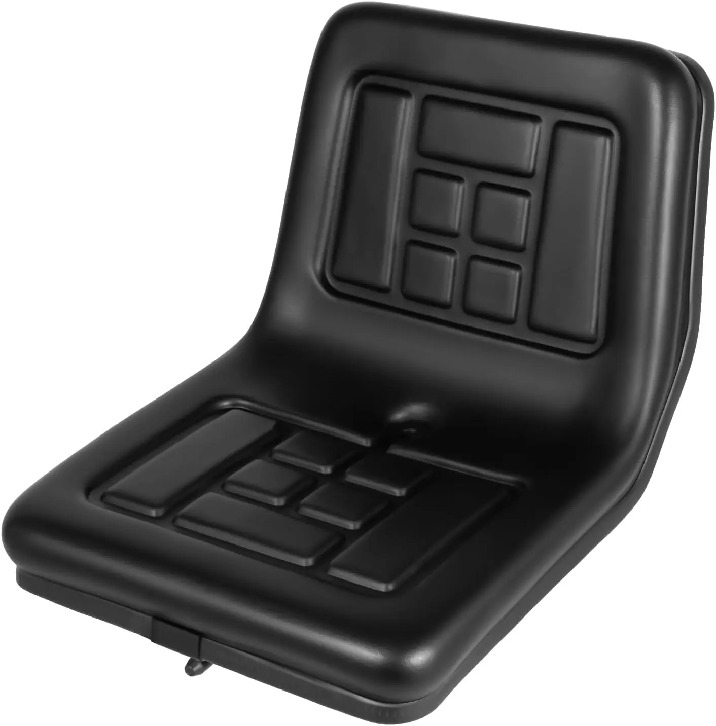 เบาะนั่งรถแทรกเตอร์ PVC สีดำอเนกประสงค์ พนักพิงสูง ปรับได้ พร้อมรางเลื่อน รับน้ำหนักได้ 220 ปอนด์ สำหรับเครื่องตัดหญ้า รถยก รถขุด