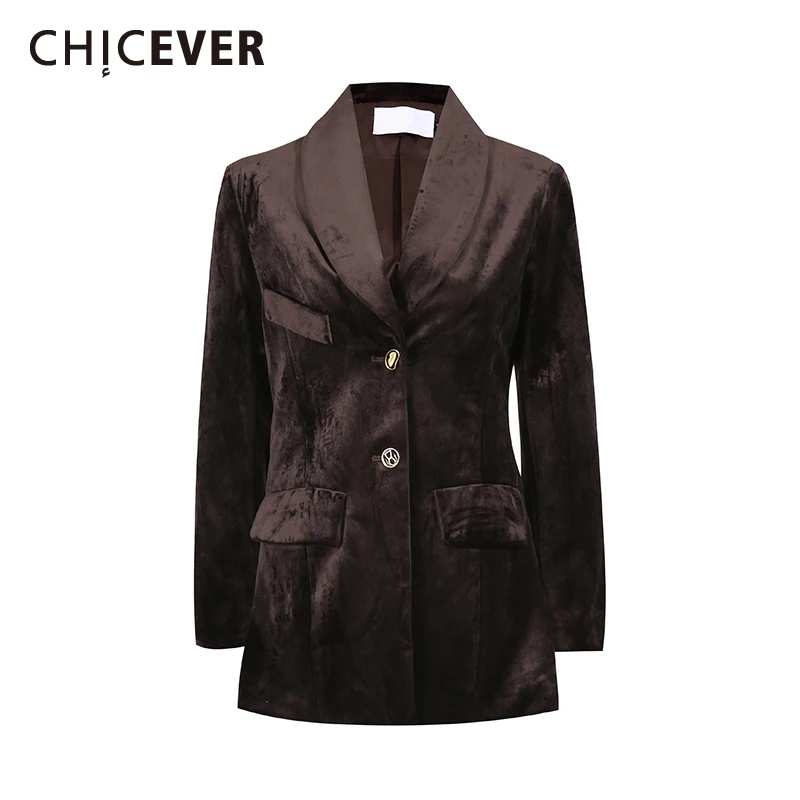 

CHICEVER однотонная шикарная куртка с карманами, женская куртка с лацканами и длинными рукавами для похудения, роскошные женские куртки, осенний модный стиль