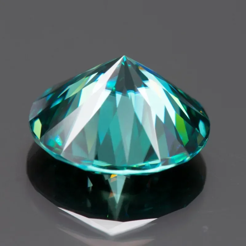 Moissanite Stone Plum Blossom Cut Round Shape Emerald Green Natural Color With GRA Certificate For Jewelry Making Materials