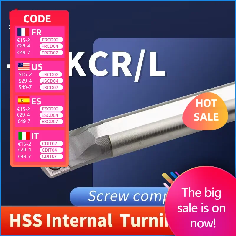 

SCKCR Bore Turning Tools H10K-SCKCR06 H12M-SCKCR06 H12M-SCKCR09 High Speed Steel Mandrel CCMT Carbide Insert Turning Tool Set