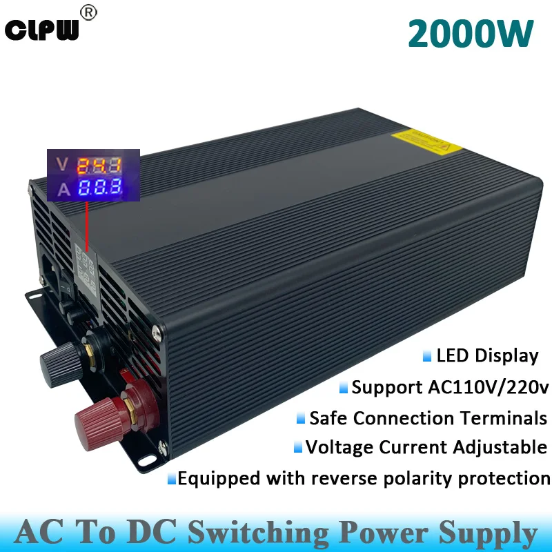 CLPW AC To DC Regulate 2000W 24V 28V 36V 48V 60V 72V 80V 90V 100v LED Display Battery Charger Adjustable Switching Power Supply