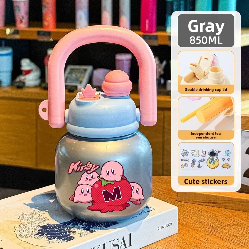 850 мл бутылка для воды Kirby для детей, чашка для воды, герметичные пластиковые бутылки для воды, милые летние женские чашки для воды с героями мультфильмов, кружка, подарки