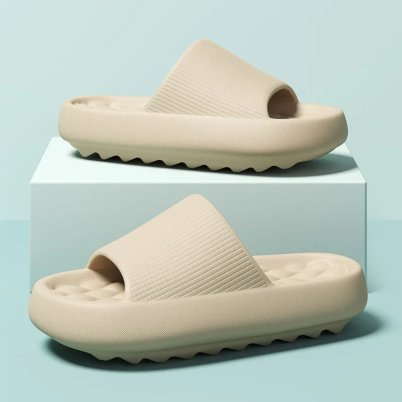 Eva Thick Platform Cloud Slippers Women Soft Sole Pillow Slides 2024 Summer Beach Sandals Woman Non Slip Bathroom Home Shoes