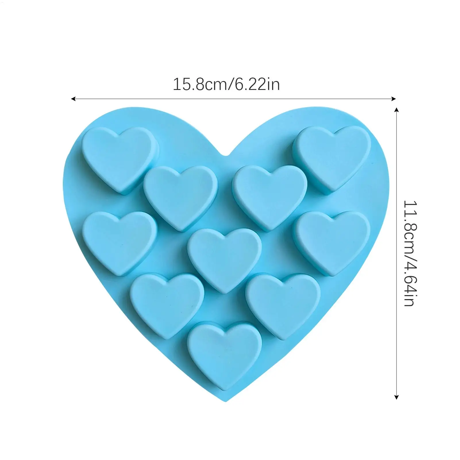 Heart-shaped Silicone Chocolate Mold 10 Grids Easy To Release Food Grade Baking Mold Candy Pudding Dessert Mold Cake Decoration