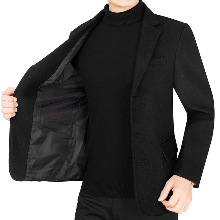 

RAISE Autumn Winter Man Blazer Simple Solid Color Business Casual Male Suit Coat Turn Down Collar Long Sleeve Men Outerwear Coat