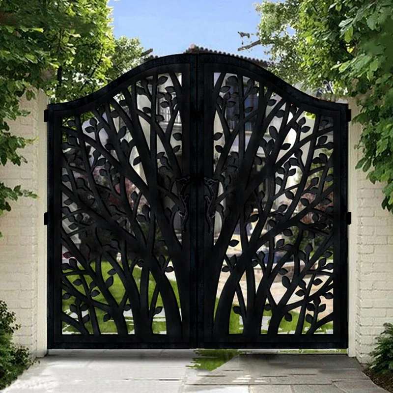 

Garden Gate Design Sliding Gate Courtyard Tree Design Casting Iron Door